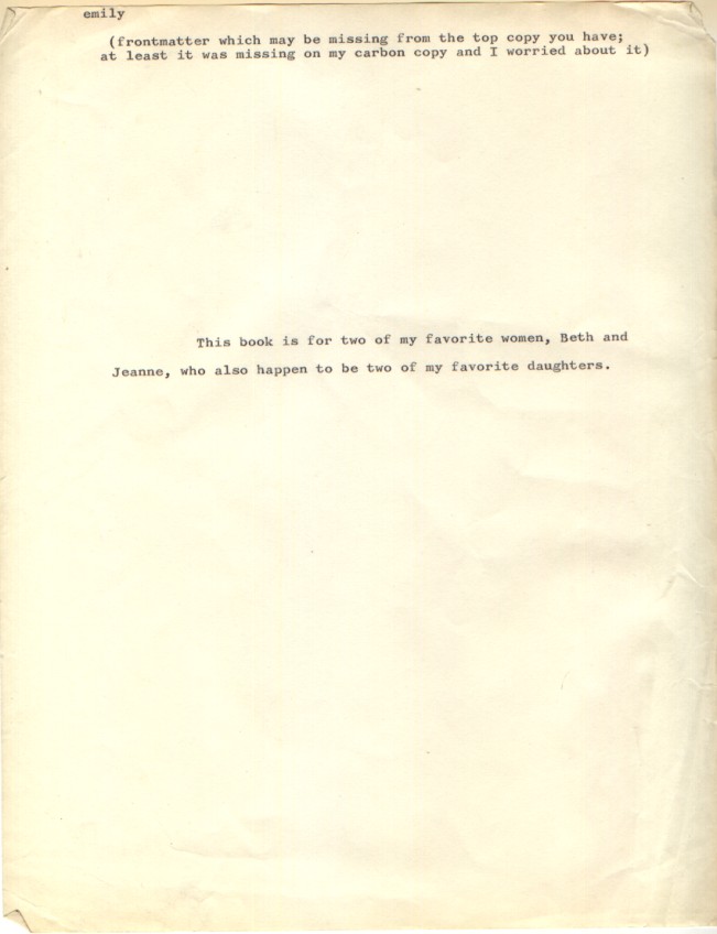 Dedication page